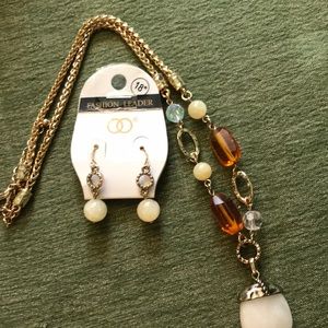 Earrings and necklace. New-never worn. Beautiful.